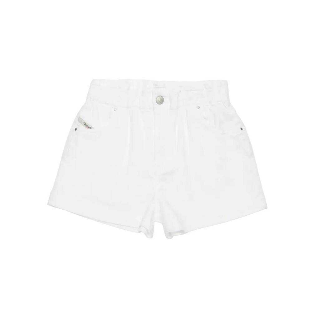 NEW DIESEL girls elastic waist jeans shorts in white